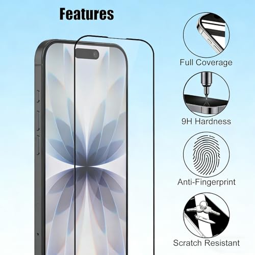 2 Pack Full Coverage Screen Protector for iPhone 17 (6.3") & Frame