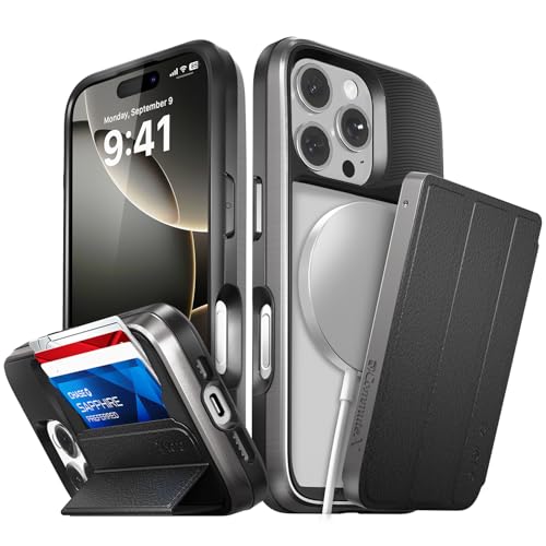 VENA vCommuteX for iPhone 16 Pro Wallet Case, Black - color: MagSafe Compatible - Black, size: iPhone 16 Pro