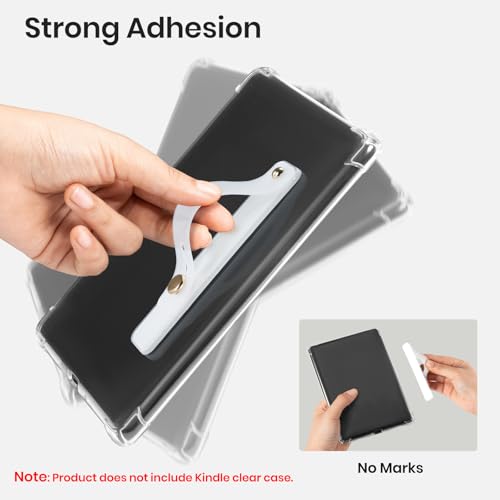 CoBak Hand Strap Holder for Kindle/Tablet - Lightweight TPU - color: Clear White