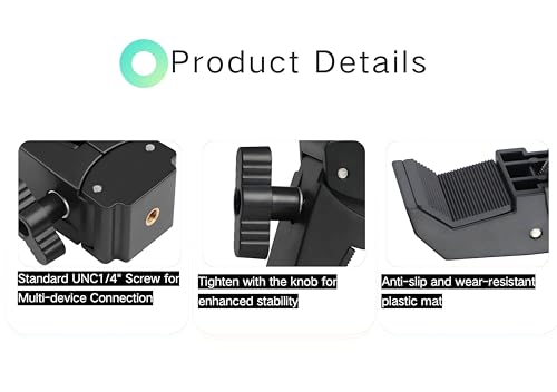 Universal Phone and Tablet Holder Mount with Flexible Gooseneck, 360° Rotation, for Mic Stands, Wheelchairs, Bikes, Treadmills, Applicable Device Width ranges 2.4"–7"