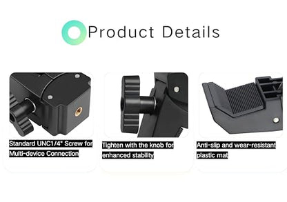 Universal Phone and Tablet Holder Mount with Flexible Gooseneck, 360° Rotation, for Mic Stands, Wheelchairs, Bikes, Treadmills, Applicable Device Width ranges 2.4"–7"