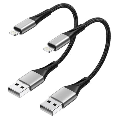 6 inch Short iPhone Charger Cord, 2 Pack 0.5ft USB A to Lightning Cable - size: 6 inch