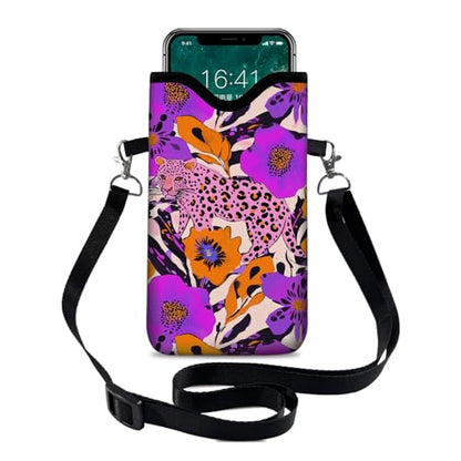 Neoprene Coin purses Cell Phone Sleeve Pouch Purses and wallets - color: Purple Pink