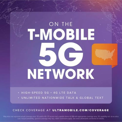 $39/mo. Ultra Mobile Prepaid Phone Plan with Unlimited Talk, Text, & 24GB of 5G • 4G LTE Data for 1 Month (3-in-1 SIM Card Kit)