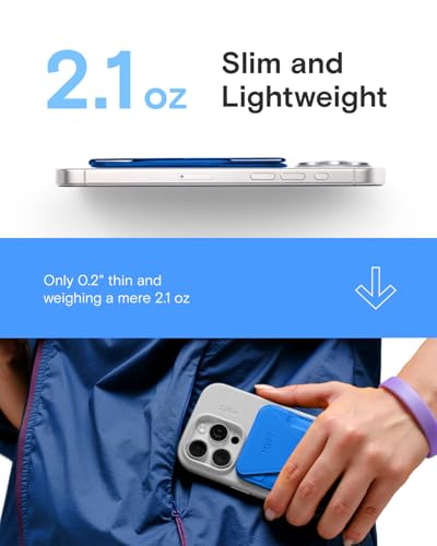 MOFT Magnetic Wallet Stand Compatible with iPhone 17/16/15/14/13/12 Series, Angle Adjustment & Magsafe Compatible MOVAS Phone Stand,Sapphire - color: Sapphire, size: Standard