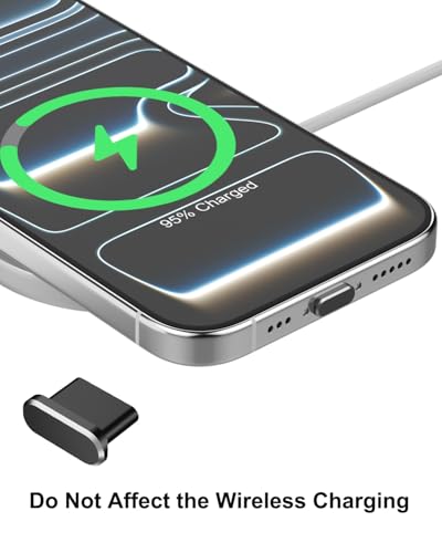 USB C Dust Plug for iPhone 18/17 Series, 4Pcs Aluminum+Silicone, Black - color: Black