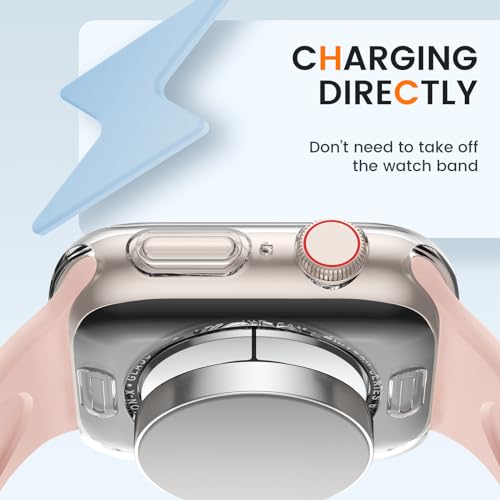 [2 Pack] Bumper Case for Apple Watch Series 9/8/7 41mm, Clear - color: Clear+Clear, size: 41 mm Series 9/8/7