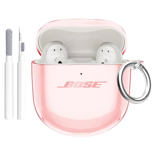 Aircawin for Bose QuietComfort Earbuds II/QuietComfort Ultra 1/2 Case Clear - color: Clear Pink