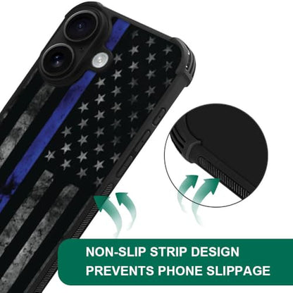 DJSOK Case for iPhone 17,Compatible with MagSafe,Anti-Scratch Shockproof Case,American Police Flag - color: American police flag, size: IPhone 17