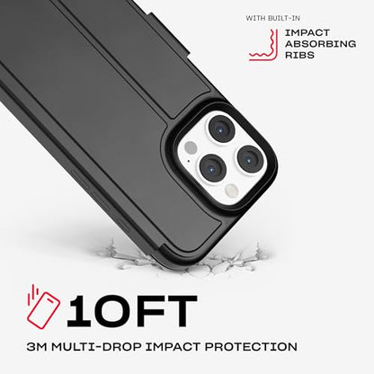 Tech21 EvoLite Wallet for iPhone 16 Pro Max 3 Card Slot Wallet - Impact Protection Case - in Black - color: Black, size: iPhone 16 Pro Max