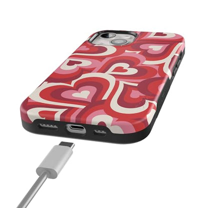 Casely iPhone 15 Plus Case | Love Song Remix | Ombre Hearts | Bold Protective Design | Compatible with MagSafe - color: Love Song Remix | Ombre Hearts