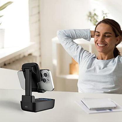 comiso Phone Stand with Bluetooth Speaker, HD Stereo, Adjustable - color: Black