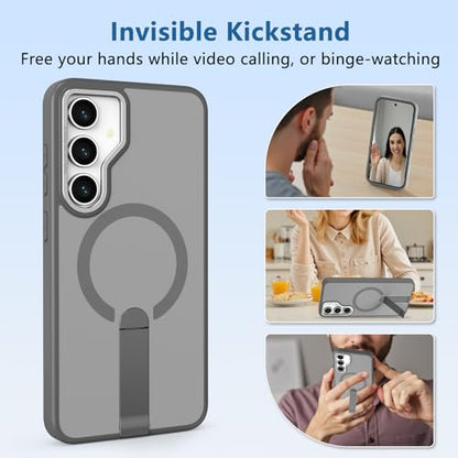 for Galaxy-S24-FE Case, Semi-Transparent Matte, Gray - color: Gray, size: Galaxy S24 FE 6.7"