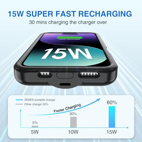 BOPPS Battery Case for iPhone 16 Pro Max 【2026 New】 Ultra-Slim 8500mAh Portable Portable Protective Charger Case Support Carplay Compatible with iPhone 16 Pro Max Charging case,Black