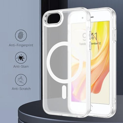 DUEDUE for iPhone 8 Plus Case, iPhone 7 Plus Case Magnetic[Compatible with Magsafe], Translucent Matte Back Protective Cover Shockproof Phone Case for iPhone 7 Plus/8 Plus, White - color: White