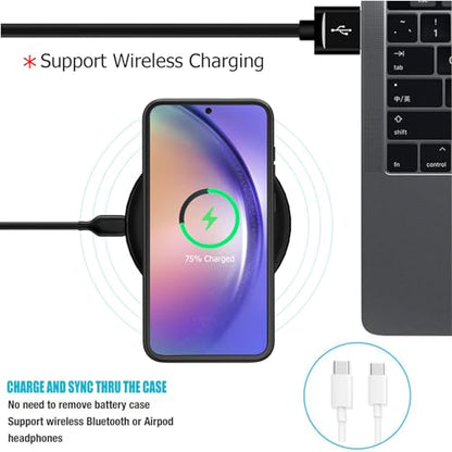 Battery Case for Galaxy A54, 12000mAh High Capacity Smart Portable Charger Case with Wireless Charging, Compatible with Galaxy A54 (6.4inch) - Black - size: Galaxy A54