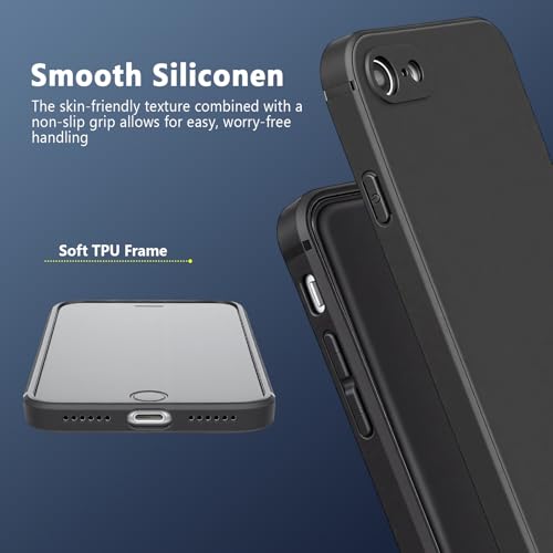 FanTEK Phone Case Compatible with iPhone 7, iPhone 8, iPhone SE 2nd Generation, iPhone SE 3rd Generation Case, Anti-Scratch & Fingerprint Phone Case Protective Cover, Matte Black - size: iPhone 7/8/SE2/SE3