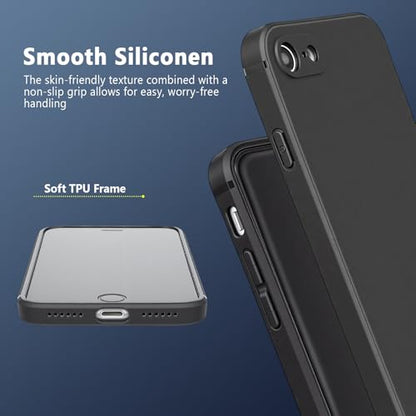 FanTEK Phone Case Compatible with iPhone 7, iPhone 8, iPhone SE 2nd Generation, iPhone SE 3rd Generation Case, Anti-Scratch & Fingerprint Phone Case Protective Cover, Matte Black - size: iPhone 7/8/SE2/SE3