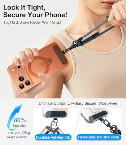 Phone Lanyard Crossbody, 3-in-1 Neck Strap& Wrist Strap, Adjustable Anti-Theft Lanyard with 2 Phone Tether Tabs, Universal Cell Phone Strap for All Case,Travel Essential,Beige - color: 3-beige