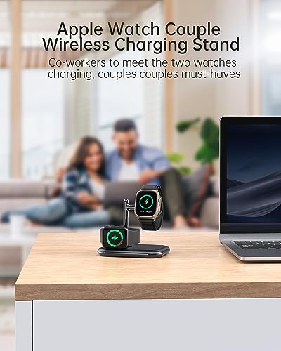Charger Stand for Apple Watch,2 in 1 Foldable Wireless Charging Station