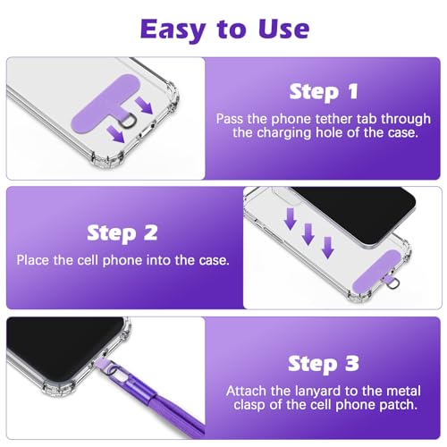 MoKo Phone Wrist Strap Anti-theft, Adjustable Phone Wrist Lanyard - color: Rosegold+purple