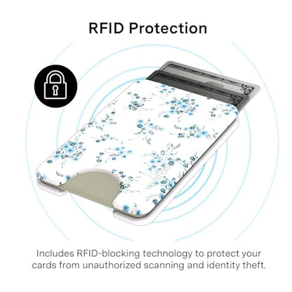 VELVET CAVIAR compatible with MagSafe Wallet - Magnetic Card Holder - color: French Blue Floral