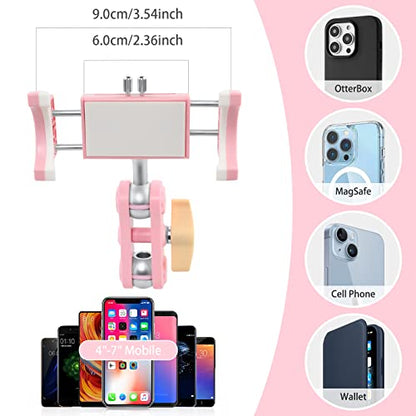 Suction Cup Phone Mount 360 Rotating Universal Ball Head Arm for Car Dashboard Windshield Vehicle Sunroof (1pc*Pink) - color: 1pc*Pink