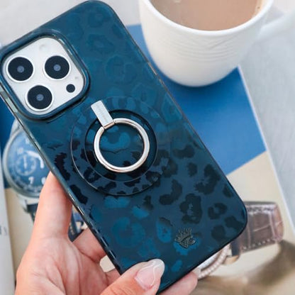 VELVET CAVIAR for iPhone 15 Case - Compatible with MagSafe - 10ft Drop Tested - Metallic Navy Blue Leopard - color: Metallic Navy Leopard, size: 15