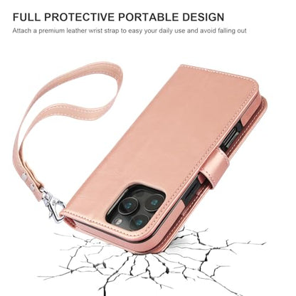 Bocasal for MagSafe Wallet Case Card Holder for iPhone 16 Pro Max Rose Gold - color: Rose Gold for MagSafe