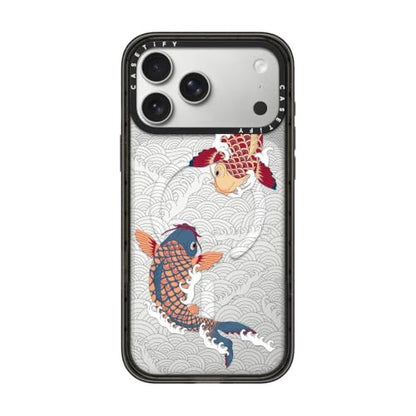 CASETiFY for iPhone 17 Pro Max Case - Impact Compatible with MagSafe | 8.2 ft. 4x Military Grade Drop Protection | koi fish Japanese tattoo style transparent pattern | Black - color: koi fish Japanese tattoo style transparent pattern, size: Iphone 17 Pro