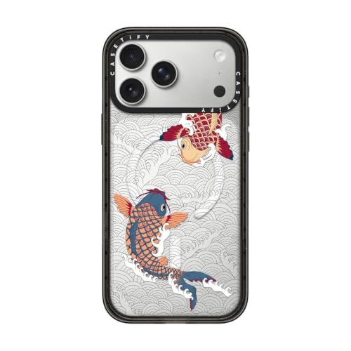 CASETiFY for iPhone 17 Pro Max Case - Impact Compatible with MagSafe | 8.2 ft. 4x Military Grade Drop Protection | koi fish Japanese tattoo style transparent pattern | Black - color: koi fish Japanese tattoo style transparent pattern, size: Iphone 17 Pro