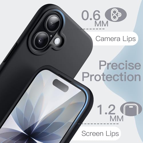 JETech Silicone Case for iPhone 17, Black | Silky Soft Touch, Shockproof Protection, Scratch Resistant, Microfiber Lining - color: Black, size: iPhone 17
