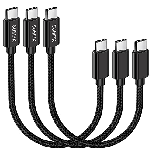 USB C to USB C Cable Short, 8 inch(20cm), 3 Packs, 60W Fast Charging - color: black, size: 6 inch