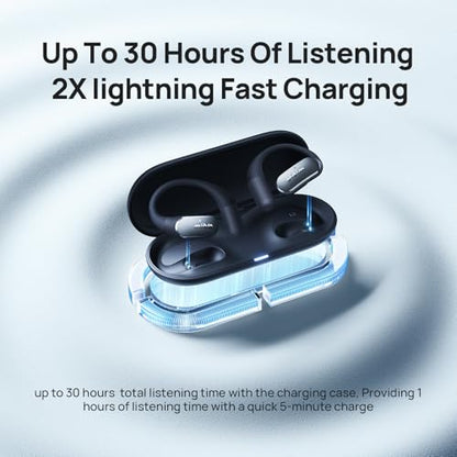 mibro OpenEar Pro Open Ear Earbuds with Mic, Lightweight Bluetooth, Black - color: Black