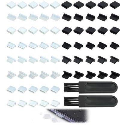 70 Pcs USB Anti Dust Cover Plugs, Silicone Port Protector Caps - size: For Male & Female Port Dust Cover Caps