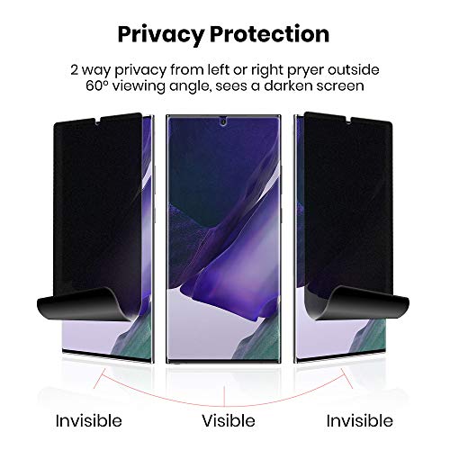 Galaxy Note 20 Screen Protector Matte Privacy Soft Film (NOT Tempered Glass), Matte Finish Surface Anti Glare 2 Way Anti Spy Privacy Protection for Samsung Galaxy Note 20, 2 Pack