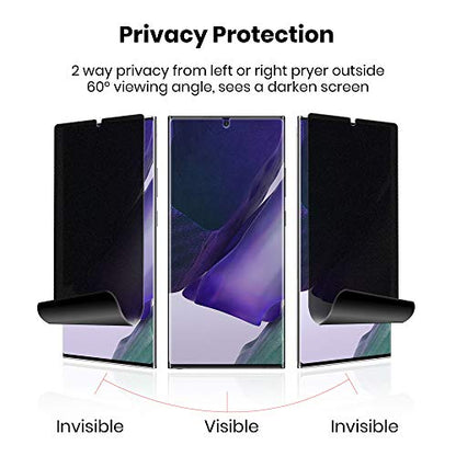 Galaxy Note 20 Screen Protector Matte Privacy Soft Film (NOT Tempered Glass), Matte Finish Surface Anti Glare 2 Way Anti Spy Privacy Protection for Samsung Galaxy Note 20, 2 Pack