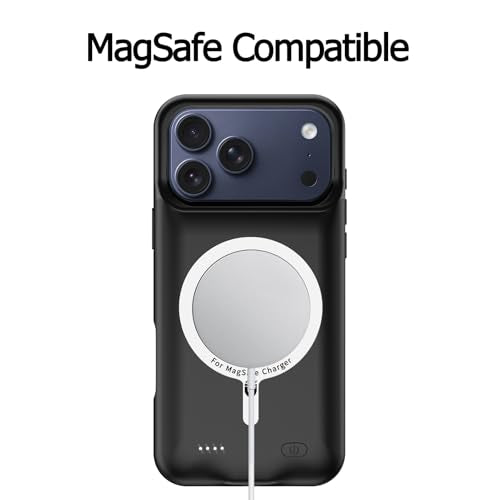Wireless Charging Case for iPhone 17 Pro,10000mAh High Capacity Portable Rechargeable Extended Battery Case Qi Wireless Charging with iPhone 17 Pro (6.3 inch) Extended Battery Charger Case (Black) - size: iPhone 17 Pro (6.3 inch)
