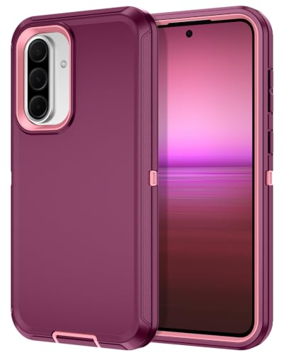 I-HONVA for Samsung Galaxy A37 5G Case Shockproof Dust/Drop Proof 3-Layer Full Body Protection [Without Screen Protector] Rugged Heavy Duty Cover Case for Galaxy A37 5G,Purple/Pink - color: Purple/Pink