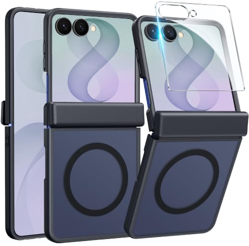 FNTCASE for Samsung Galaxy Z Flip 8 Case, Fit for Magsafe, Screen Protector | Hinge Protection, Translucent Matte, 18FT Military Grade Drop Proof, Protective Phone Cover, Black - color: Black, size: Samsung Z Flip 8 (6.9 Inch)