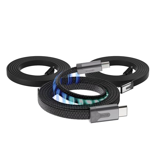 Statik MagStack Slim Pro USB C to C Flat Coil Magnetic Charging Cable, 100W - size: 6.6FT (3 Pack), style: USB-C to USB-C