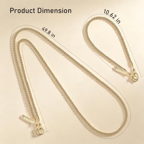Metal Phone Chain Set,Crossbody Phone Lanyard and Wristlet Strap - color: Gold, size: Extend