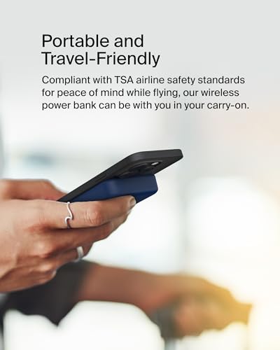 Belkin 10000mAh 15W Qi2 MagSafe Power Bank w/Built-in Kickstand | Wireless Charging Battery Pack, iPhone 17, Air, Pro, Pro Max, AirPods, Apple Watch, Google Pixel 10, Built-in Stand, Magnetic - color: Blue, style: 10K mAh
