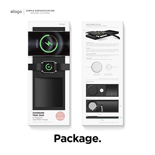elago Charging Tray Duo for MagSafe & Apple Watch Chargers - color: Sand Pink
