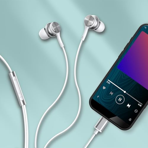 Maxell USB-C Wired Earbuds with USB-A Adapter, Built-in Microphone with Volume and Track Control, Compatible with All Devices with a USB-C and/or USB-A Port, Immersive Digital Chipset, White, 197293 - color: White
