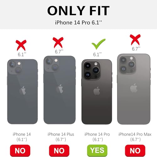 Strap Case for iPhone 14 Pro with Stand, HD Clear | Wrist Strap Kickstand, Adjustable Finger Hand Grip Loop, Slim Transparent Anti-Scratch Back, Soft Bumper Phone Cover - color: HD Clear, size: iPhone 14 Pro