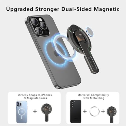 JINRAIKO Phone Grip for Magsafe Phone Stand 360°Roration Gym Holder Phone Kickstand Silicone Finger Ring Innovative Pressure-Relief Damping Hinge Design with Magnet Ring Compatible All Phones, White - color: White
