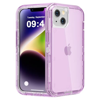 Follaroma for iPhone 13 Case, Shockproof, Crystal Purple | Heavy Duty Shockproof Protection Phone Cases, Anti-Drop, Dual Layer Transparent Rugged Protective Cover, 6.1 inch - color: Purple, size: iPhone 13 6.1’