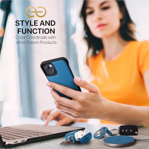 Dreem Vegan Leather Magnetic Detachable Wallet Case for iPhone 13 Slate | Built-in Phone Stand, RFID Blocking Card Holder Flip Cover, MagSafe Compatible, Gift Box [Fibonacci: Slate] - color: Slate, size: iPhone 13