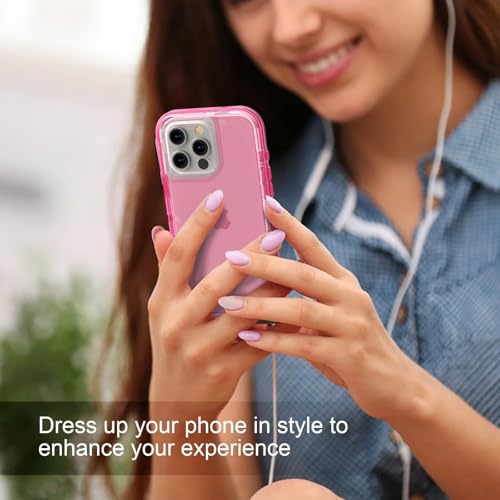 Follaroma for iPhone 16 Pro Max Case, Shockproof, Crystal Pink | Heavy Duty Shockproof Protection Phone Cases, Anti-Drop, Dual Layer Transparent Rugged Protective Cover, 6.9 inch - color: Pink, size: iPhone 16 Pro Max 6.9‘’